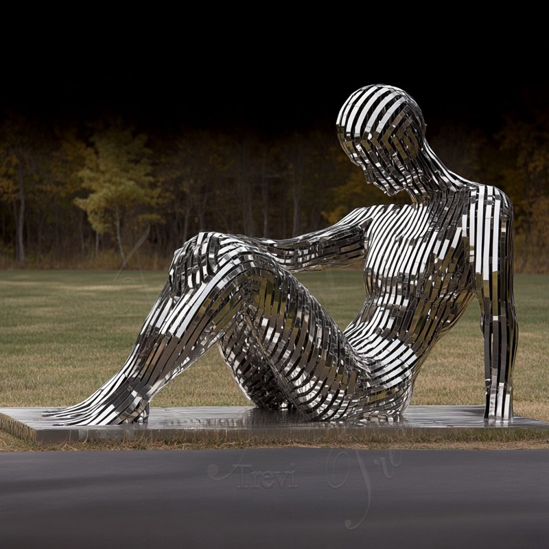 stainless steel Disappearing lady Sculpture