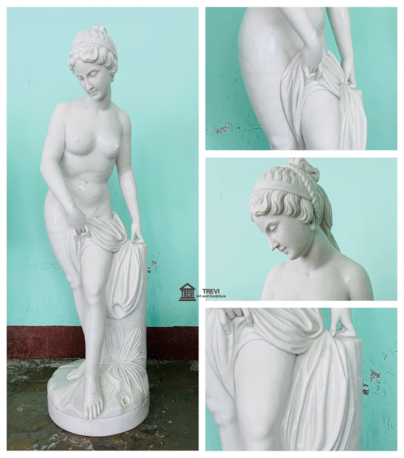 Marble Bathing Venus Statue details