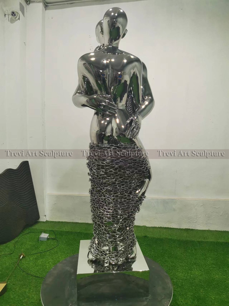 Metal Couple Sculpture Art Decor