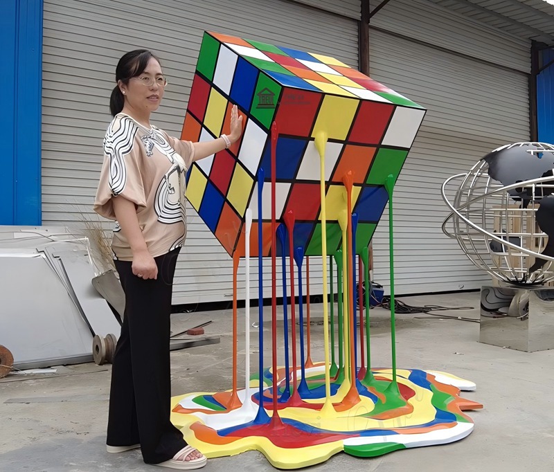 Rubik's cube sculpture