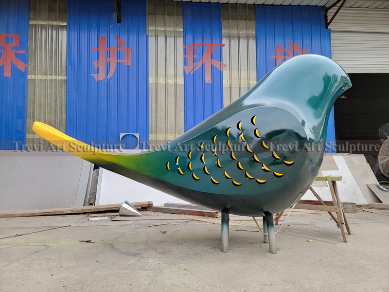 outdoor Large colored Stainless Steel Metal Bird Statue