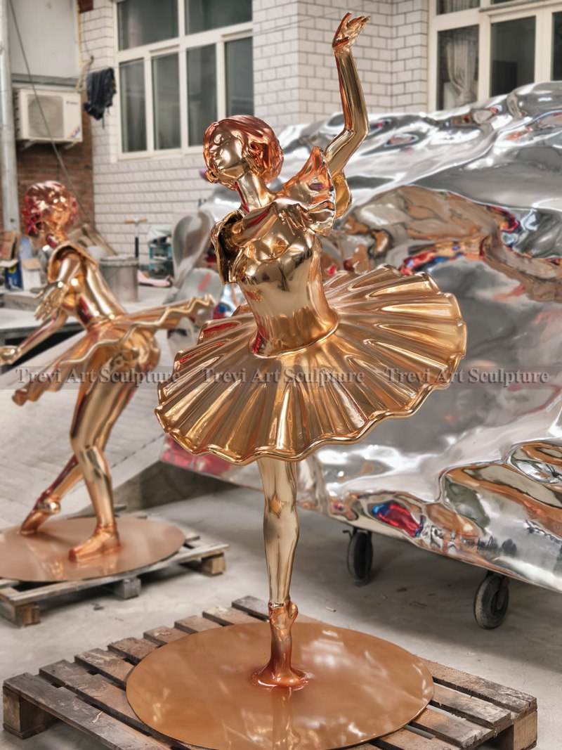 Modern Stainless Steel Ballerina Statue for living room