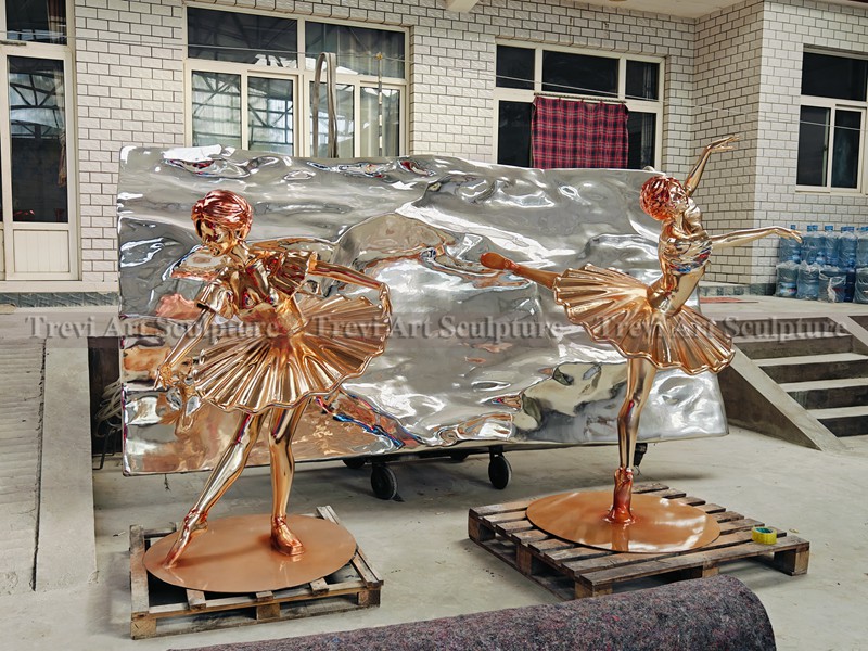 Modern Stainless Steel Ballerina Statues