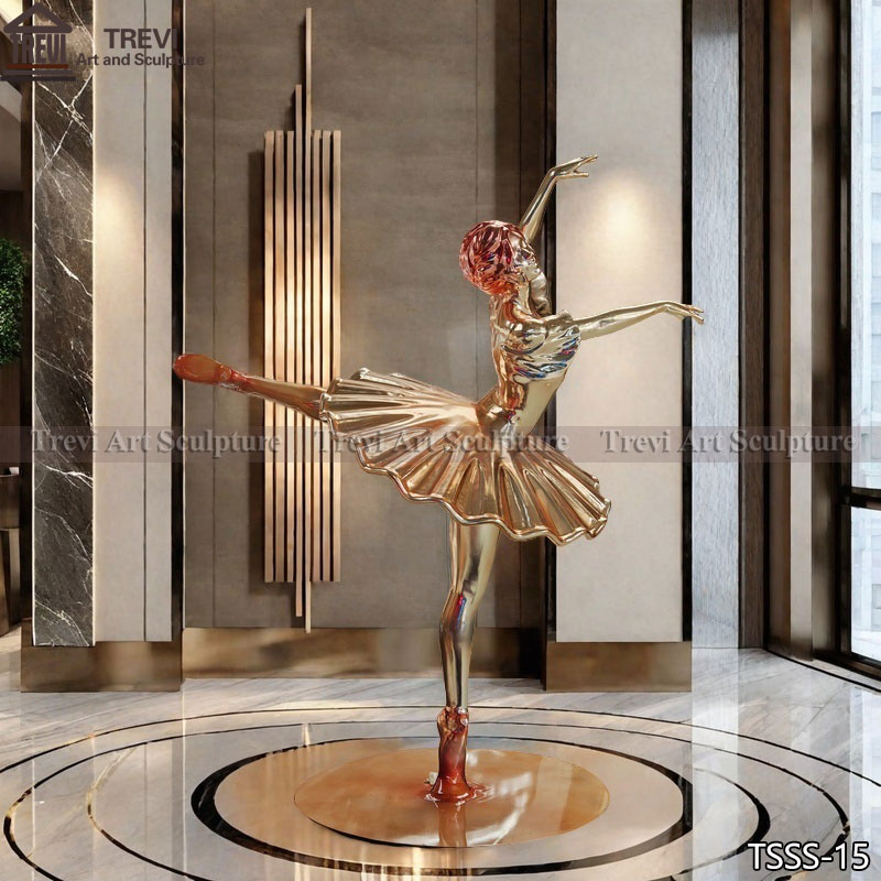 beautiful Modern Stainless Steel Ballerina Statue