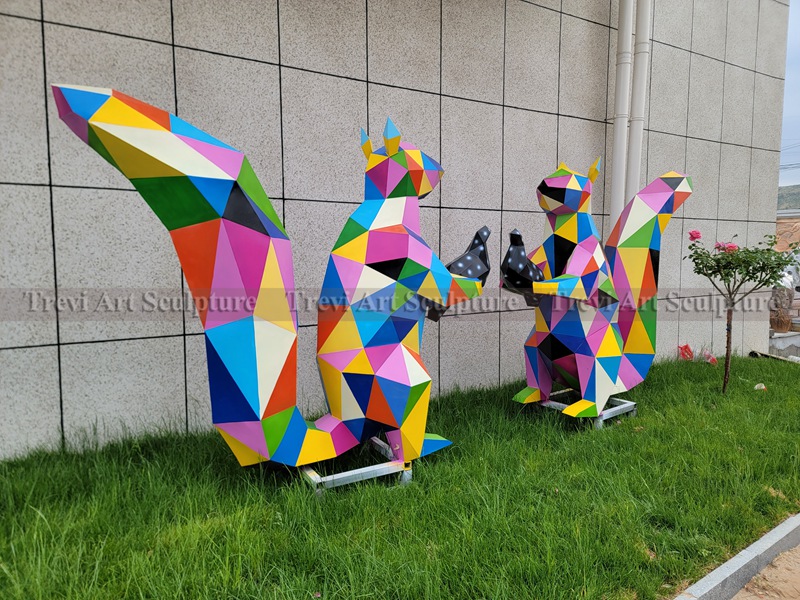 colorful squirrel sculpture