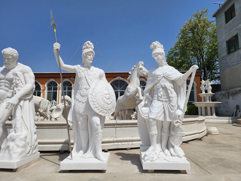 Roman Marble Warriors Statues