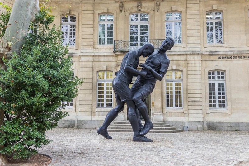 Zinedine Zidane's head-butt of Marco Materazzi sculpture