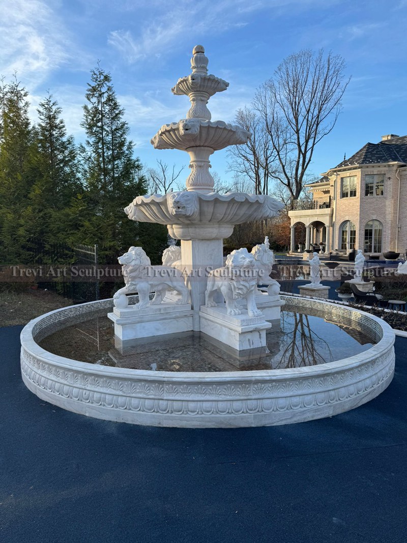 marble lion fountain