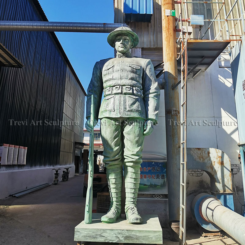 16-foot tall bronze American soldier statue