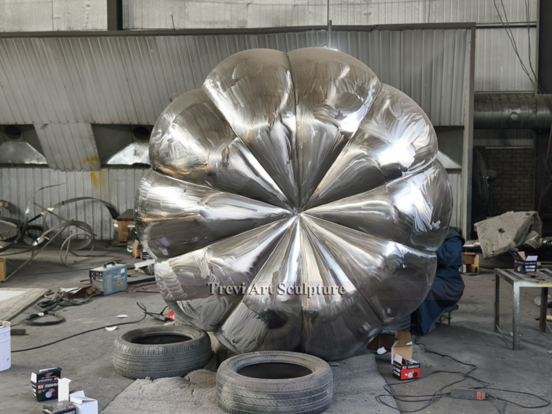 large Stainless Steel Pumpkin process
