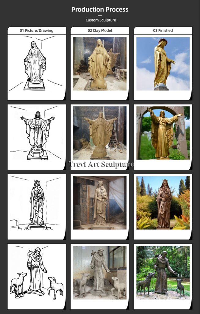 bronze religious statues trevi