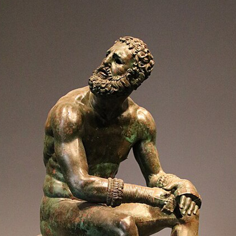 Boxer at Rest Greek bronze statue