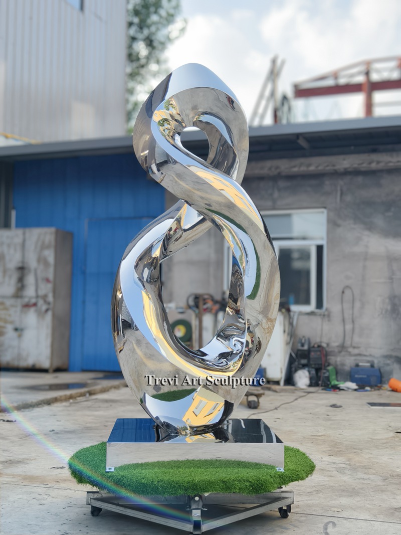 7 feet abstract stainless steel sculpture