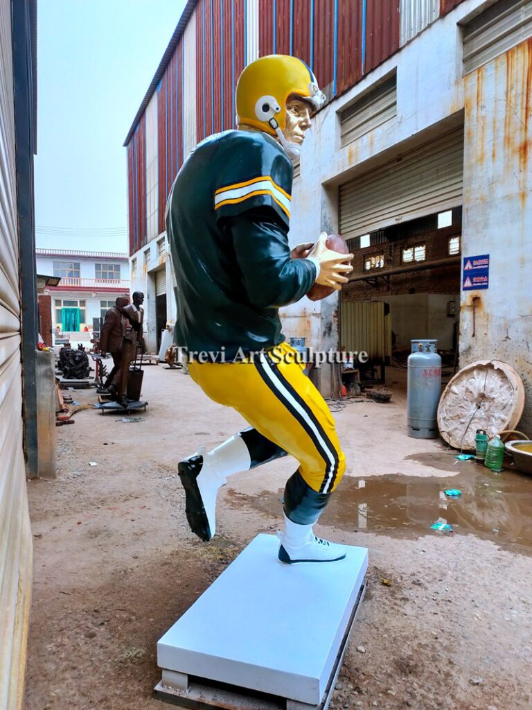 Bronze American Football Player Statue