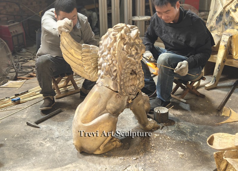 Bronze Winged Lion Statue process