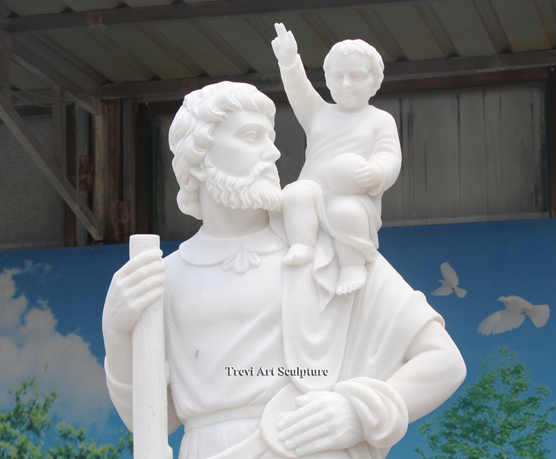 Life Size Saint Christopher Statue details
