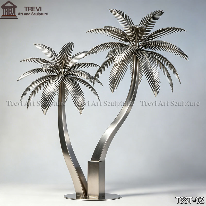 Modern Coastal metal Palm Tree Sculpture