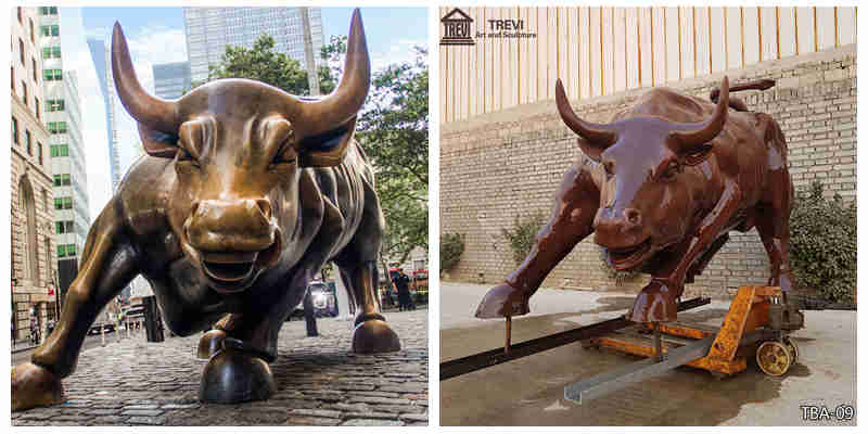 Statue Charging Bullvs trevi .Charging Bull