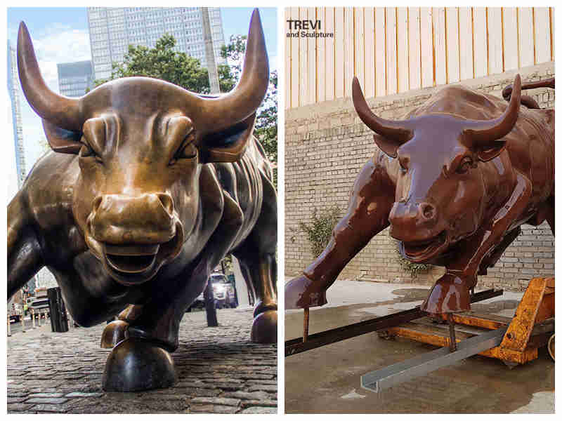 Statue Charging Bullvs trevi .Charging Bull