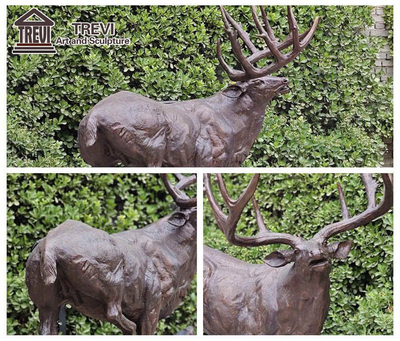 bronze whitetail statue detail