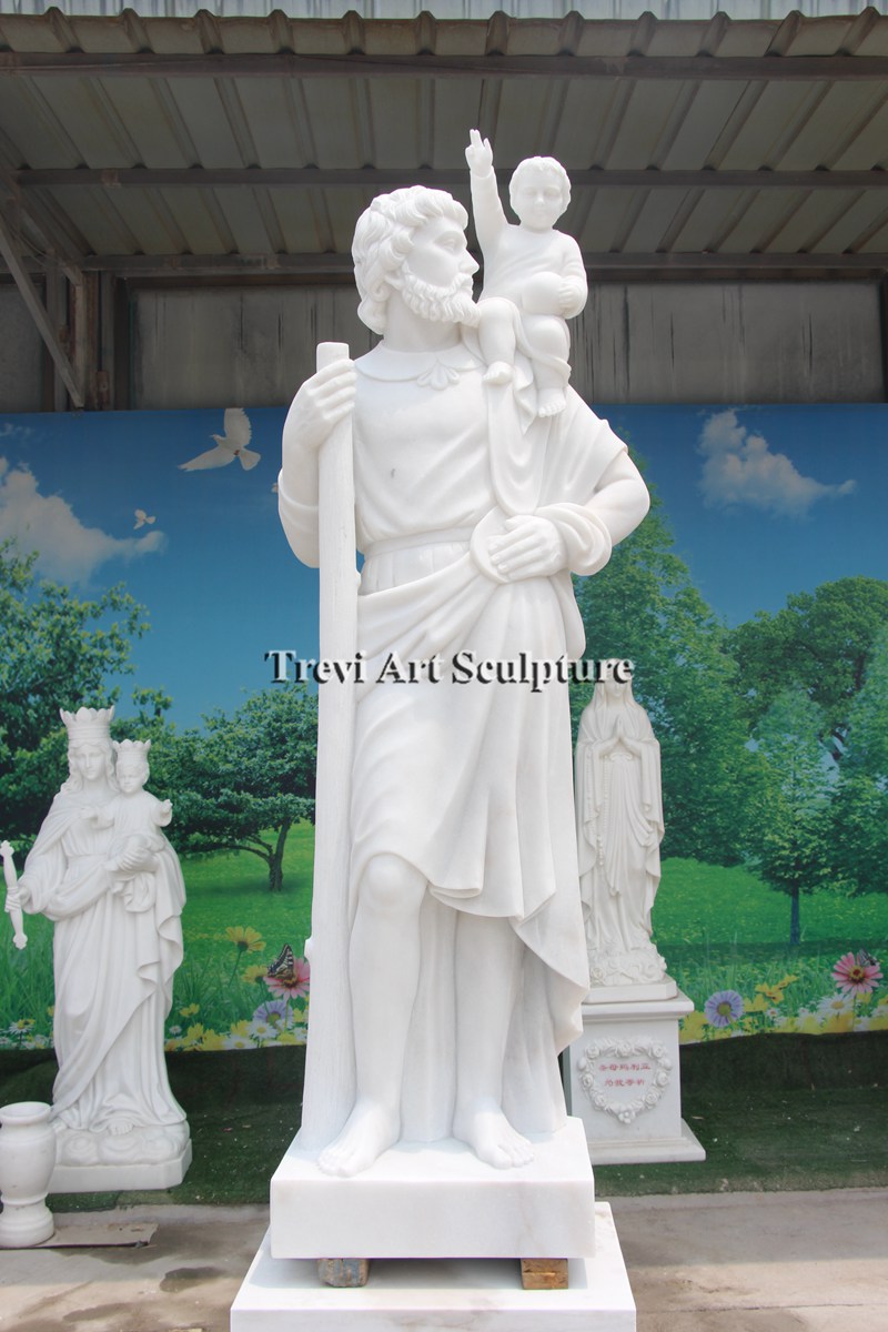 church Saint Christopher Statue in Marble
