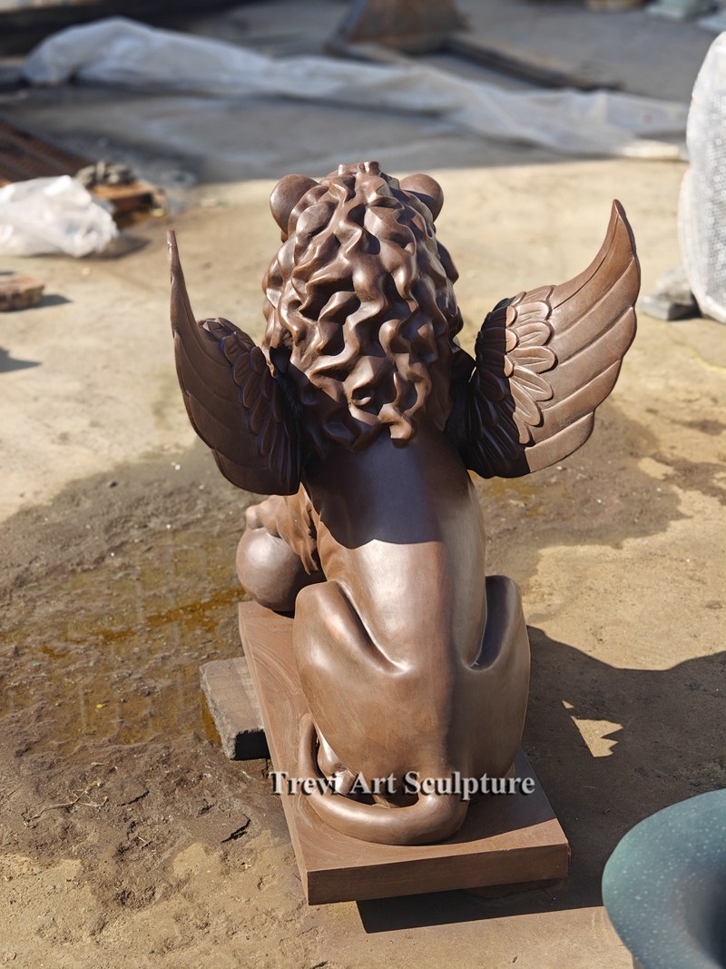 life size Bronze Winged Lion Statue for Building Entrance