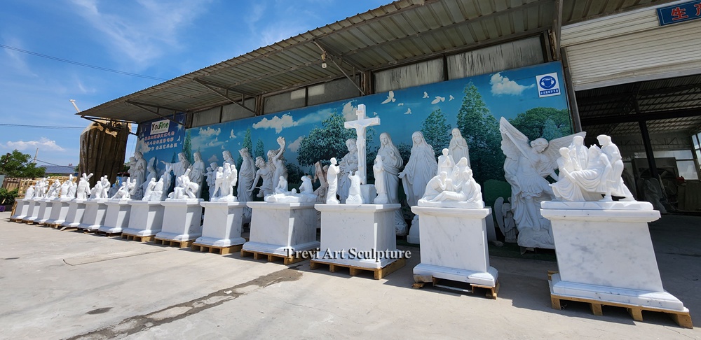 marble statue of Stations of the Cross