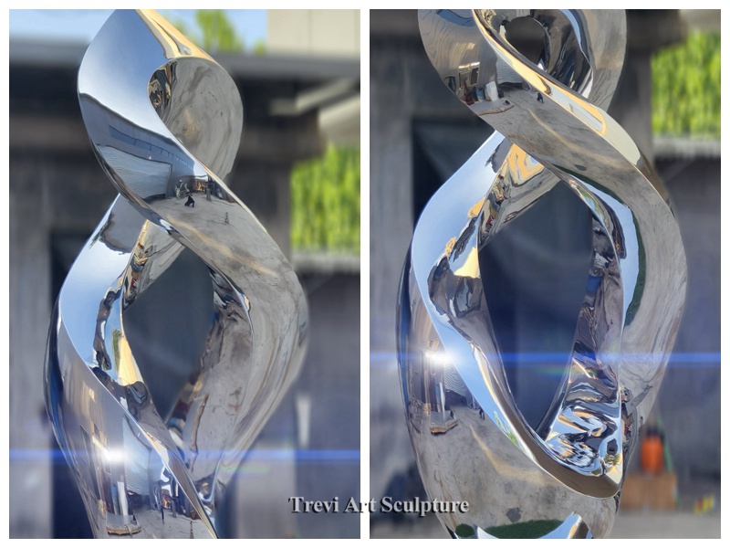 mirror finished abstract stainless steel sculpture