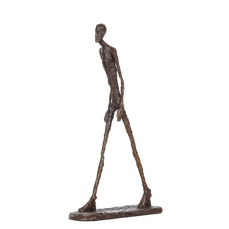 walking man bronze statue