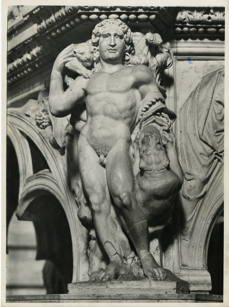 Nicola Pisano, Hercules and the Nemean Lion (1260; marble; Pisa, Baptistery)