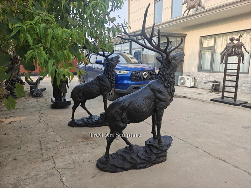 Wildlife Bronze Stag Statues