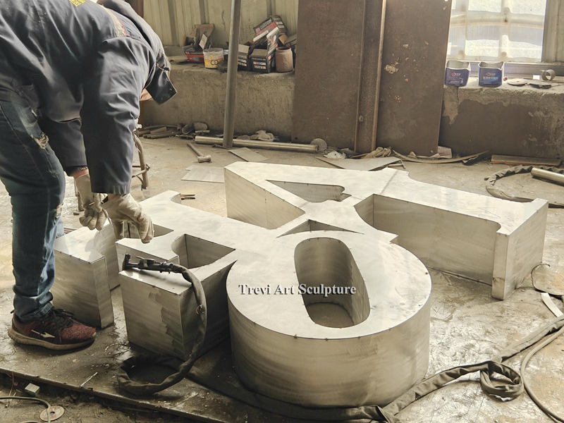 metal letter sculpture process