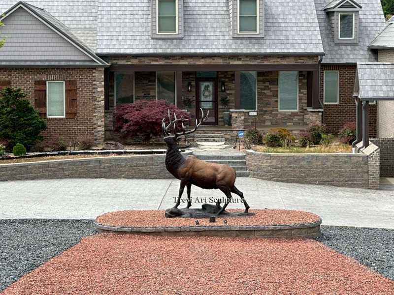An American client purchased a bronze elk sculpture to place at the entrance of a large estate