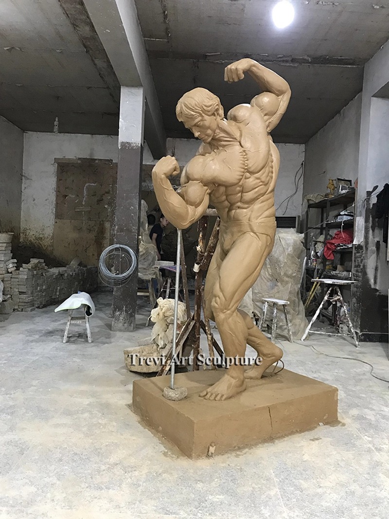 Bodybuilder Statue clay model