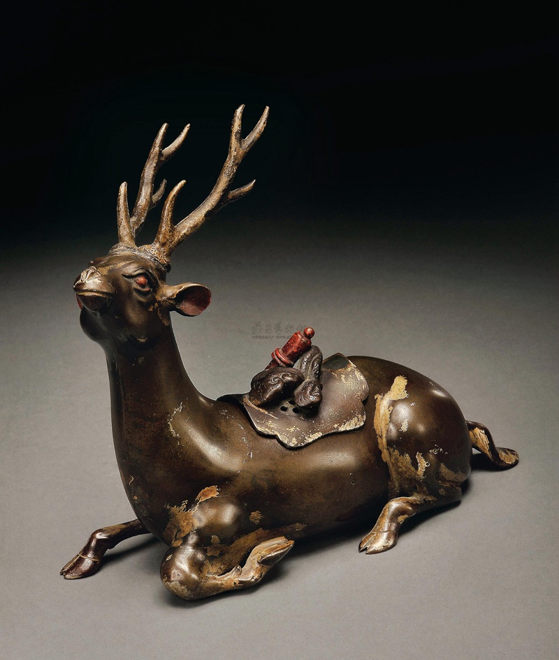 Qing Dynasty Bronze elk-Shaped Incense Burner