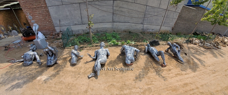 Wall-Mounted Man Figure Art sculptures