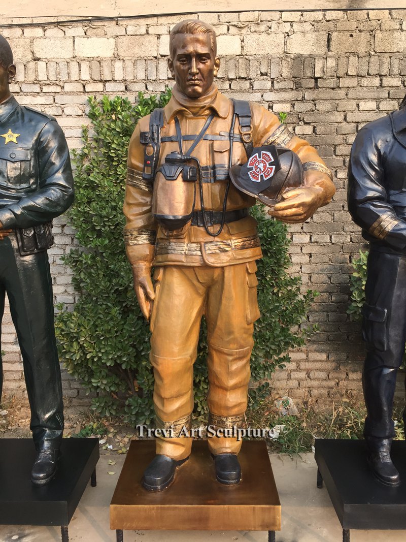 custom Standing firefighter statue