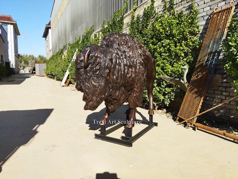 large bison bronze statue for sale