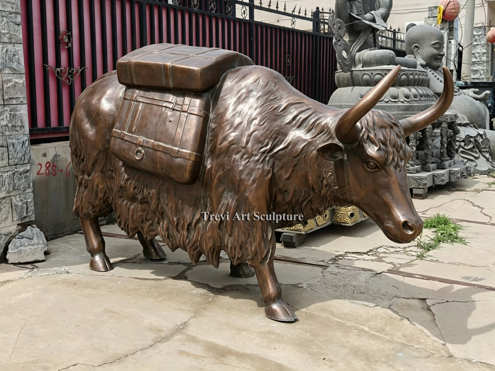 life size Bronze Yak Sculpture for Landscape Decor