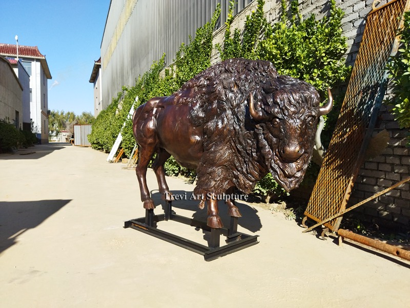 life size bison bronze