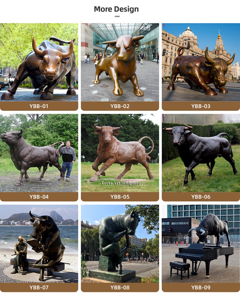 more bronze bull sculptures