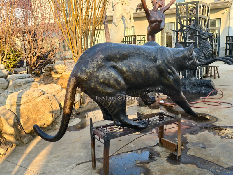 Bronze Cougar Statue