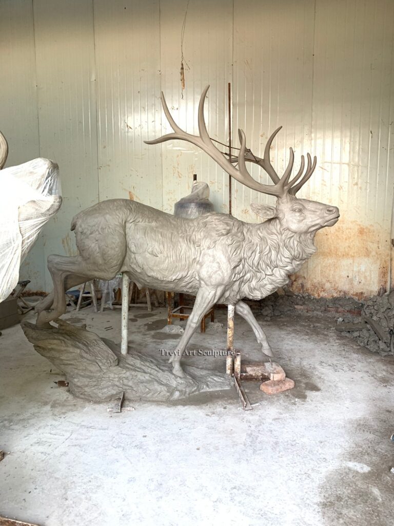 Bronze Elk Statue clay model