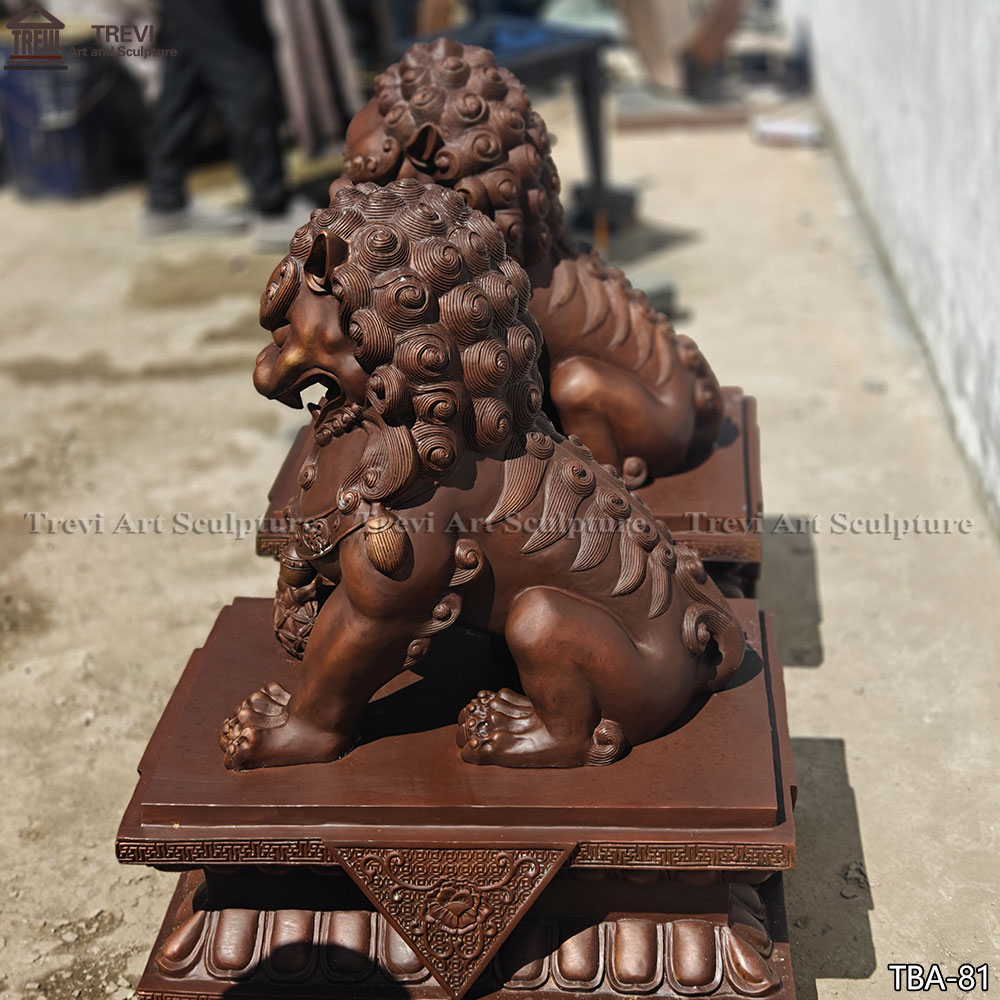 Bronze Lion Foo Dog statue