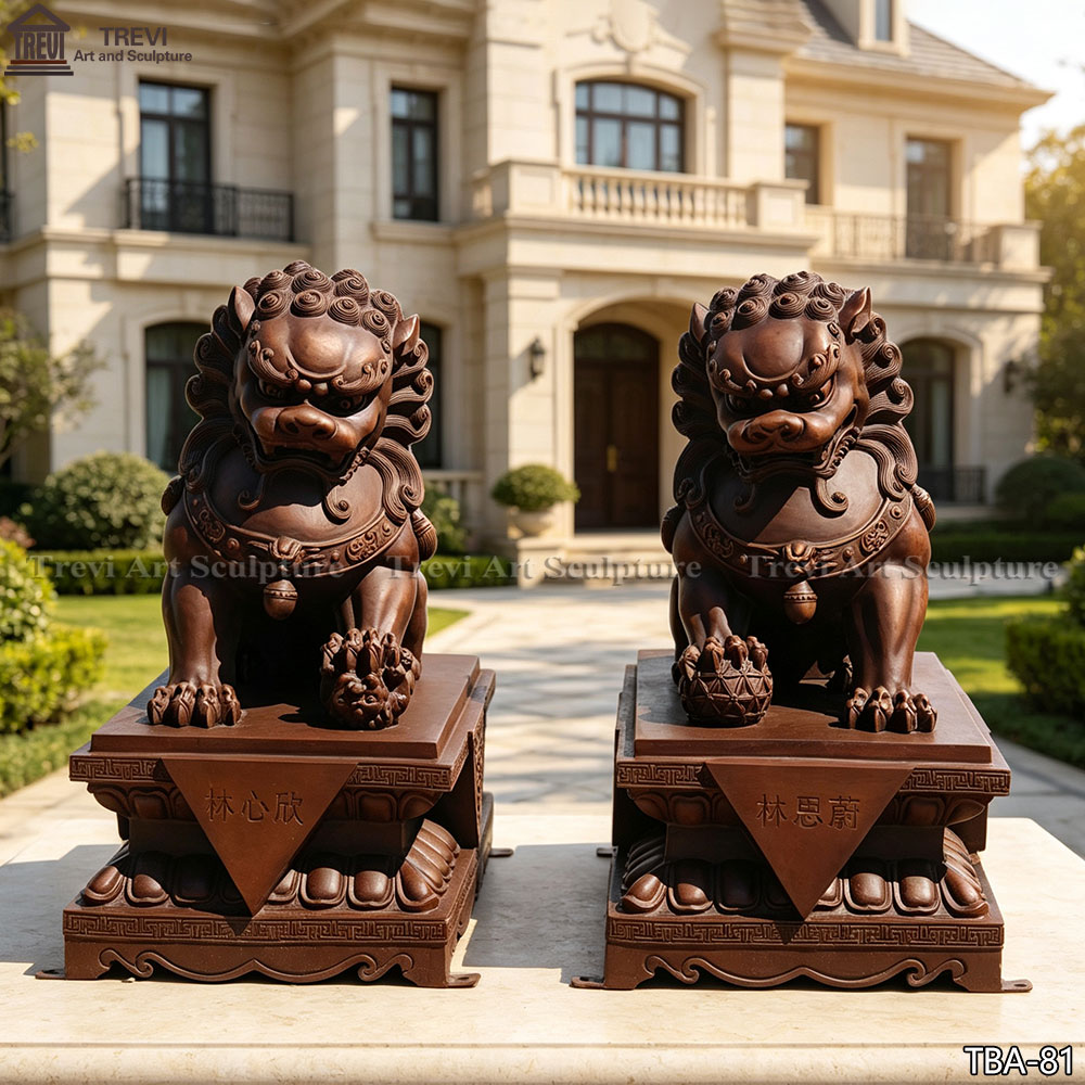 Chinese Bronze Lion Foo Dog statue for sale