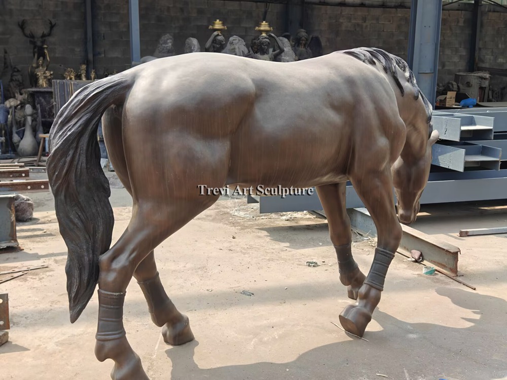 Horse Drinking Water bronze statue