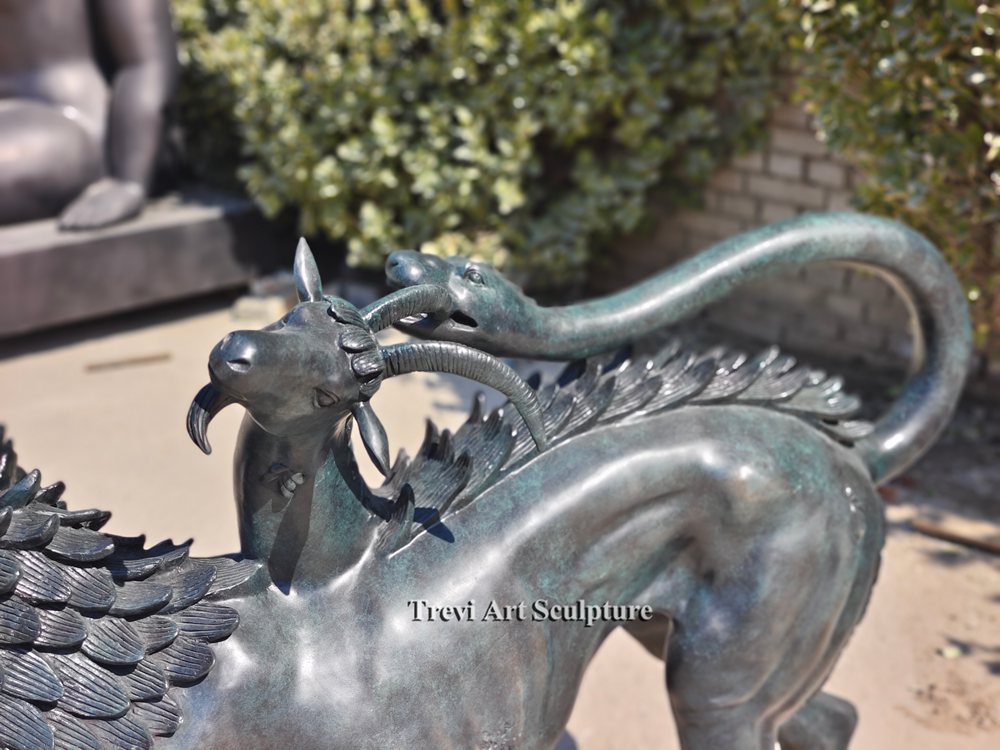 The Chimera of Arezzo Bronze Sculpture details