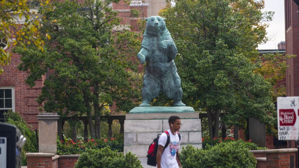 bear mascot statues, Brown University