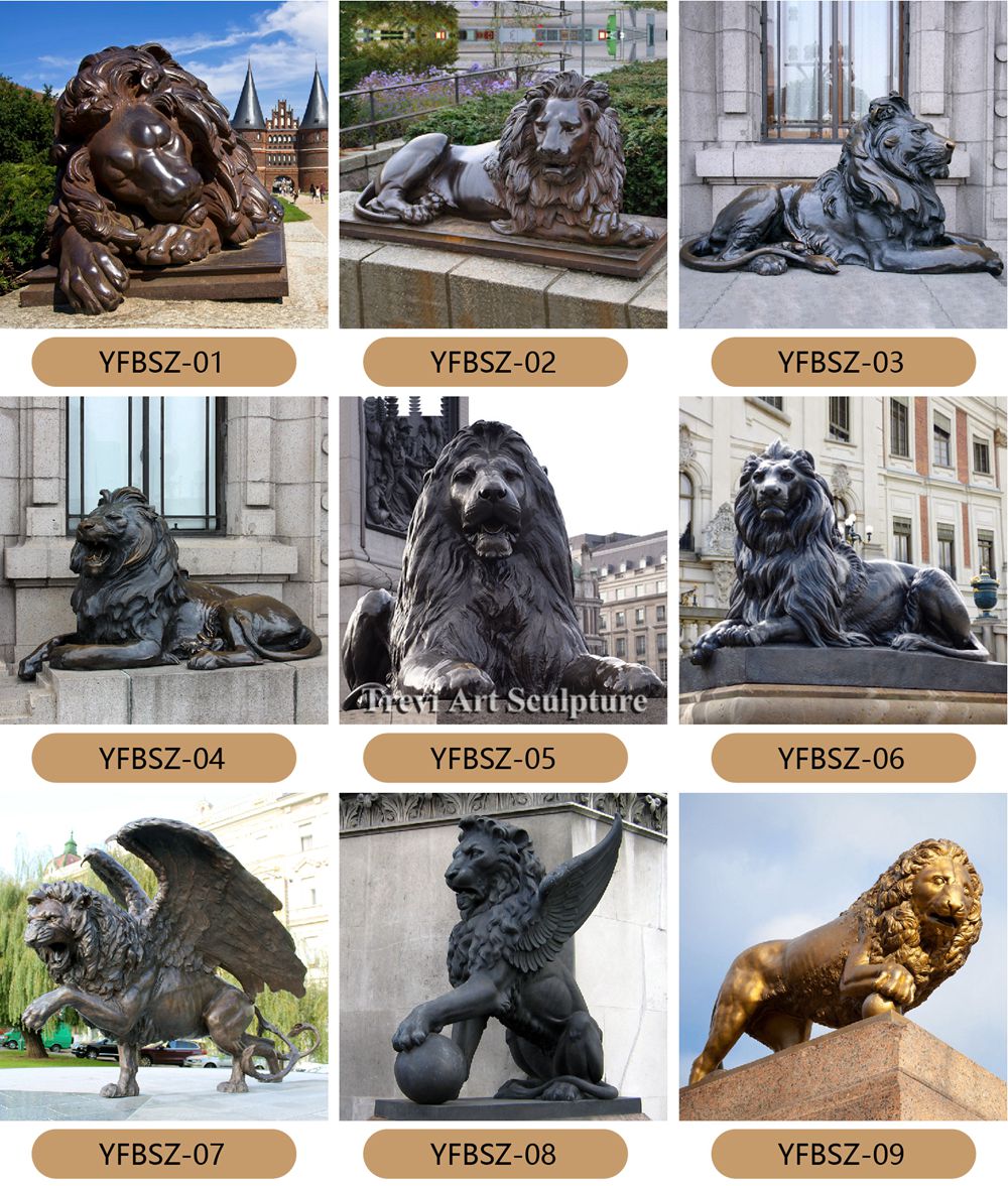 more bronze lion statues
