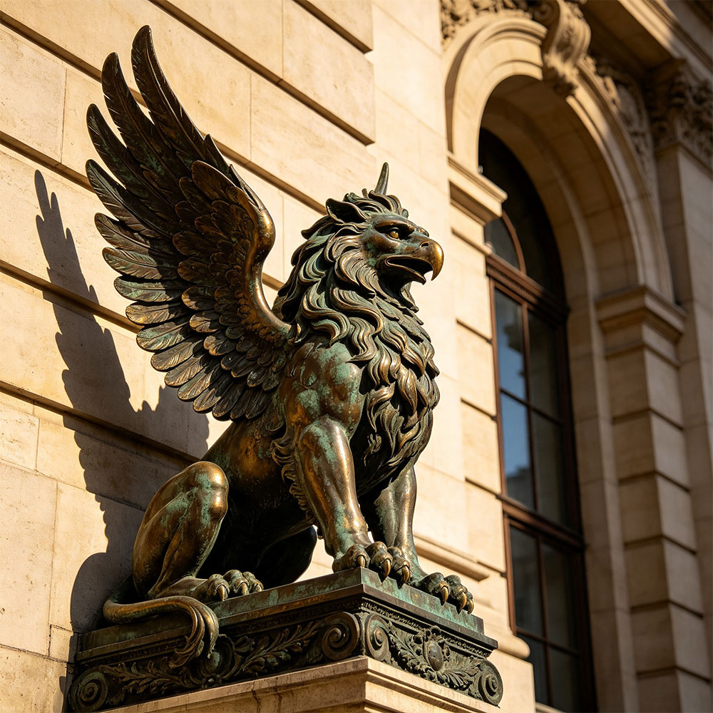 outdoor Griffin statue